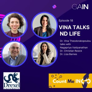 Vina Talks ND Life Podcast 18 - Nagapriya Vaidyanathan, Dr. Christian Resick & Dr. Liza Barnes of Drexel University. Hosted by Dr Vina S. Theodorakopoulou,