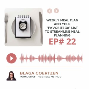 Episode 22 Weekly Meal Plan and Your Favorite 30 List