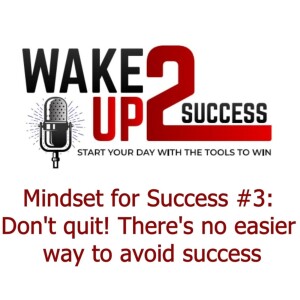 Mindset for Success #3:   Don’t quit!  There’s no easier way to avoid success