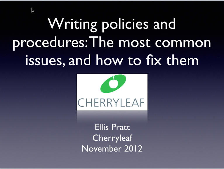 5. Writing policies and procedures: The most common issues, and how to fix them