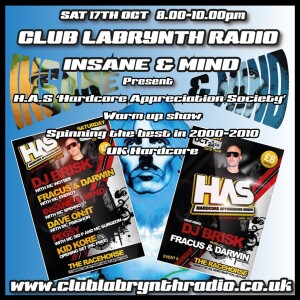 Insane & Mind ”Live” Club Labrynth Radio - 2000-2010 Hardcore Session - 24th Oct 2015