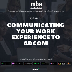 L062: Communicating Work Experience to Adcom