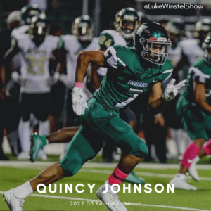 E126: Quincy Johnson, 2022 DB recruit to watch (Power 5 offers) - Minipod