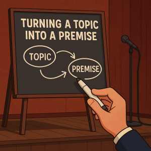 Feel Something, Say Something: Turning Topics Into Premises Using Emotions