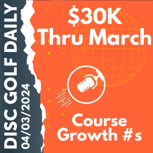 Disc Golf Daily - $30K thru March  |  Course Growth Numbers