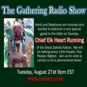Chief Elk Heart Running joins Heidi and Stephanie at the table!