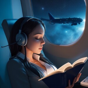 8 Hours Night Airplane White Noise Ambience, Flight Attendant, Call Ding, Reading, Study, Sleep