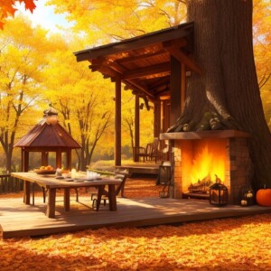 A Warm Autumn Sunrise: Relaxing Nature Sounds for Sleep, Rustling Fall Leaves, and a Cozy Treehouse Retreat