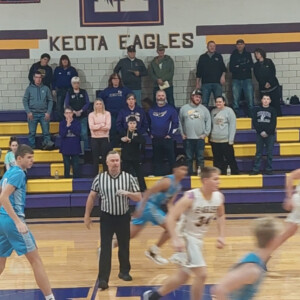 Lynnville Sully Hawks at Keota Eagles pregame.