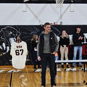 Keaton Winn San Francisco Giant pitcher has Pekin Jersey retired