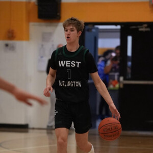 Brady Martin 1,000th point West Burlington Falcons