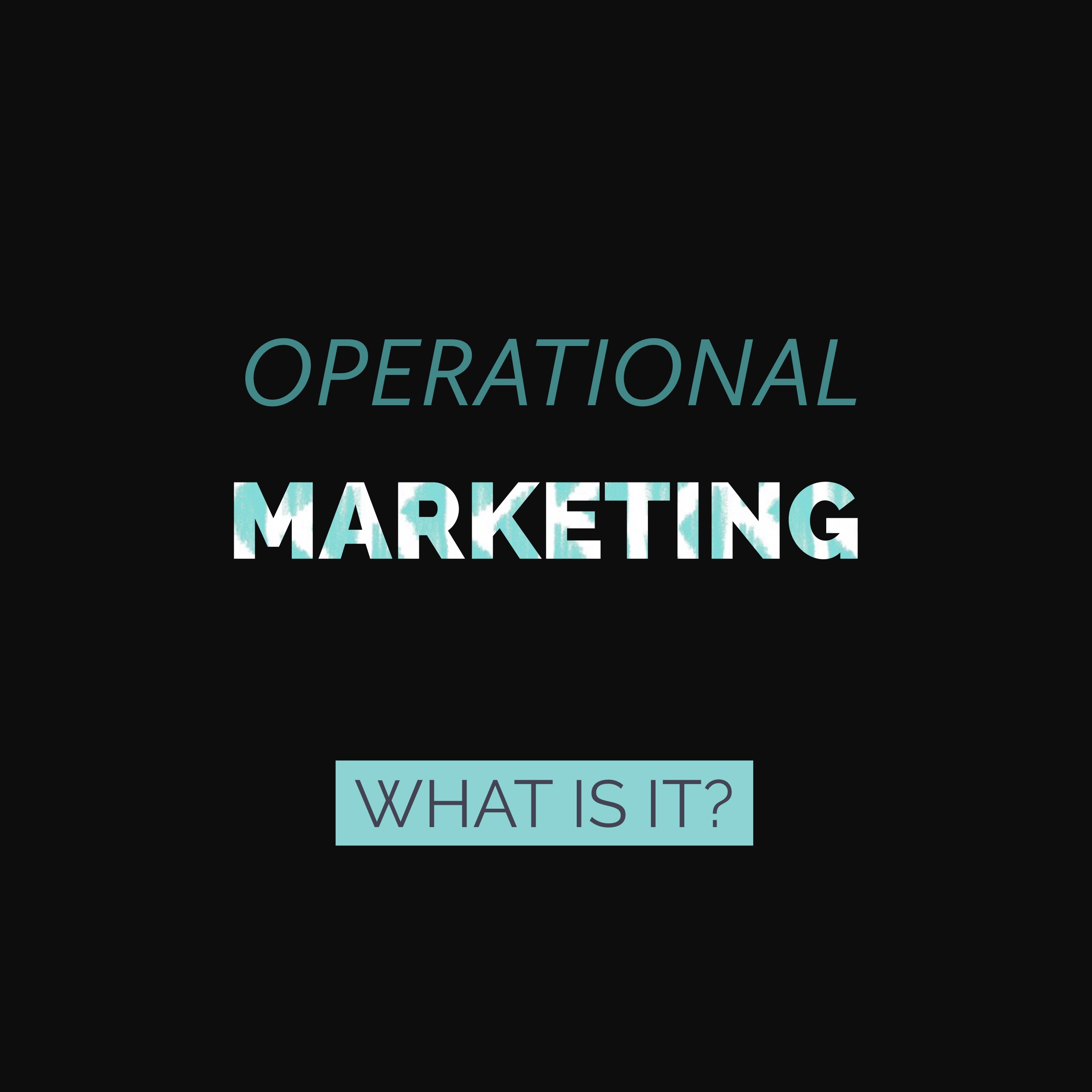 SHI2001: Eli Routh - Operational Marketing?