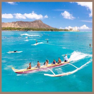Outrigger Surfing Canoe Ride at Waikiki Beach