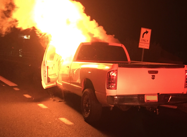 Cigarette Causes Truck Fire on Highway 69