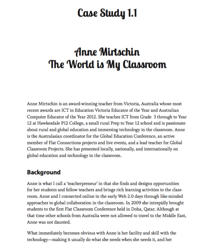 The Global Educator Case Study 1.1 - Anne Mirtschin