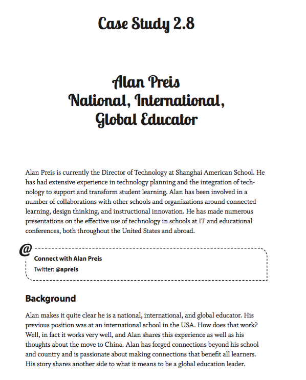 The Global Educator Case Study 2.8 - Alan Preis National, International Global Educator