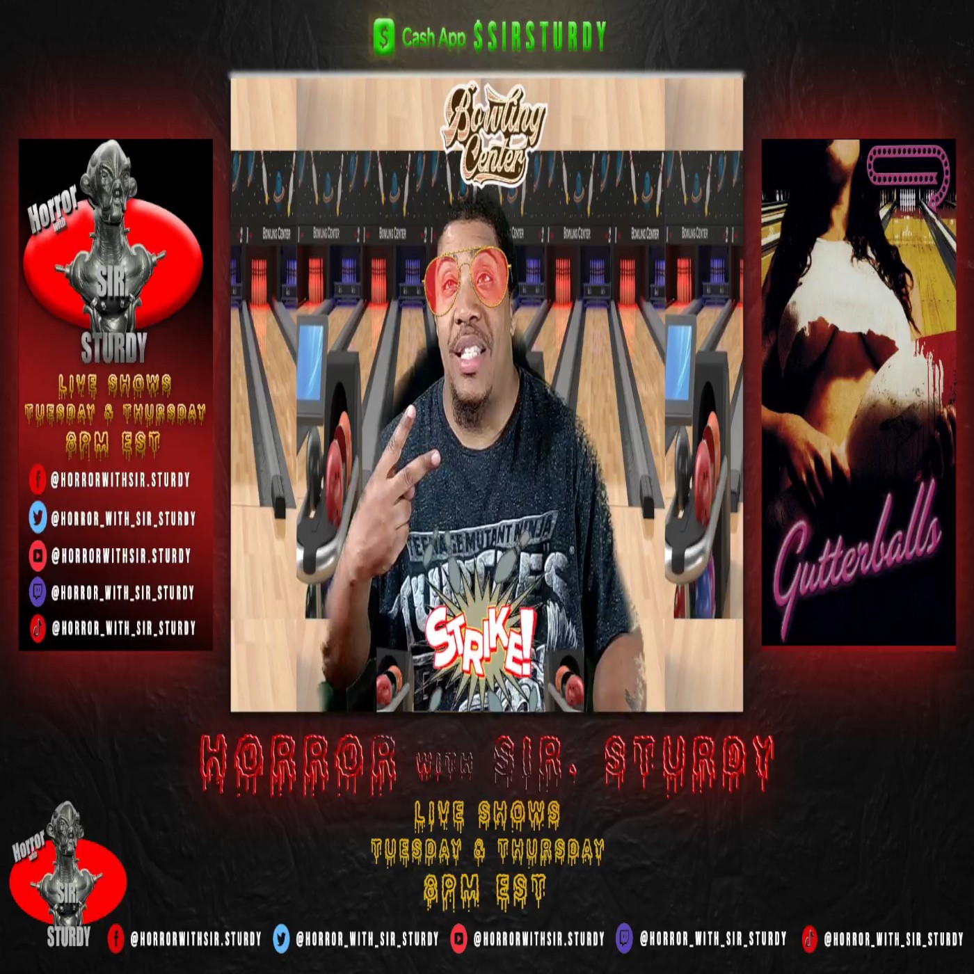 HORROR WITH SIR. STURDY EPISODE 296 GUTTERBALLS MOVIE REVIEW