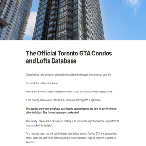 The Official Toronto GTA Condos and Lofts Podcast Database