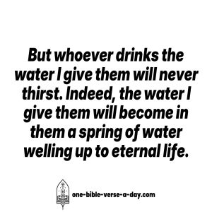 Verse of August 5, 2024 - John 4:14 - But whoever drinks the water I give them will never thirst. Indeed, the water I give them will become in them a spring of water welling up to eternal life."