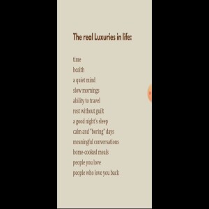 poem - the real luxuries of life - Author Unknown - 21 December 2024 #poem #poetry #luxury #luxuries