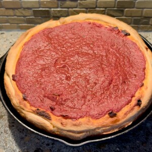 Deep Dish Pizza on the Offset Smoker