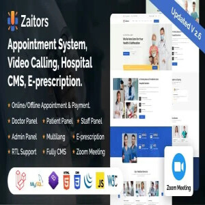 codeellipse.com - Zaitors – Appointment System, Video/Audio Calling, E-prescription. Hospital CMS Laravel.