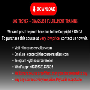 Thecourseresellers.com   Joe Troyer - Craigslist Fulfillment Training