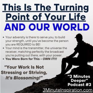 "Your Work Is NOT Stressing or Striving, It's Blossoming!" [Three Minutes Deeper" Podcast #3]