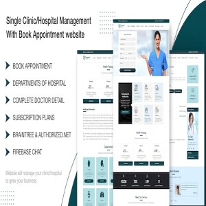 ₹299 - Single Clinic/Hospital Management With Book Appointment website