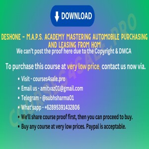 Rs  13695 - Deshone - M.A.P.S. Academy Mastering Automobile Purchasing and Leasing From Hom - Courses4sale.pro