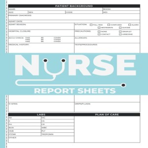 Download Book Nurse Report Sheets: Large Nurse Brain Sheet Notebook - Nursing Report Sheets - Nu