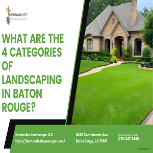 What are the 4 categories of landscaping in Baton Rouge?