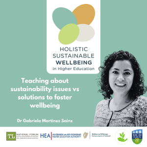 Teaching about sustainability issues vs solutions for a sustainable wellbeing