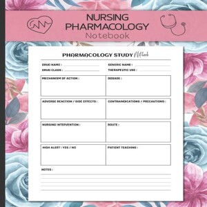 REad Boook Nursing pharmacology notebook: Blank medication template notebook for nursing student