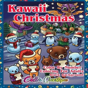 Download Book Kawaii Christmas Color by Number Coloring for Adults Black Background: With Adorable