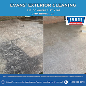 What is the difference between power washing and pressure washing? Explanation from Evans' Exterior Cleaning in Lynchburg, VA