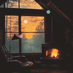 Quiet Retreat in a Cozy Cabin | Crackling Fire and Rain on Window