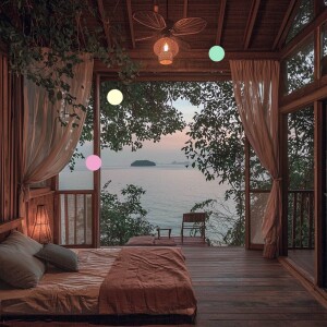 A Quiet Treehouse Retreat | Hypnotic Fans and Distant Waves