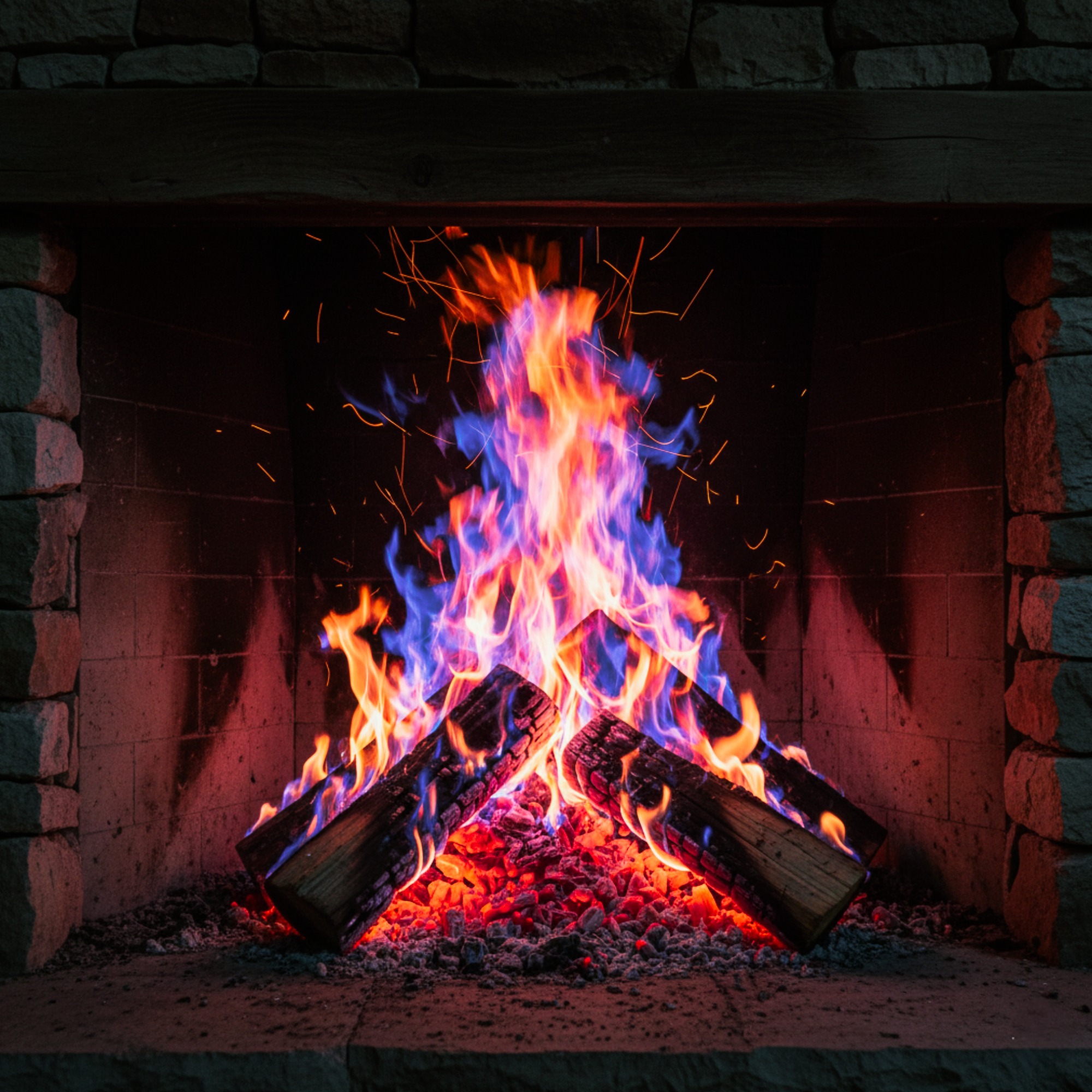 Divine Colorful Fireplace Embers 1 Hour ASMR Crackling Fireplace episode artwork
