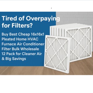 Tired of Overpaying for Filters? Buy Best Cheap 16x16x1 Pleated Home HVAC Furnace Air Conditioner Filter Bulk Wholesale 12 Pack for Cleaner Air & Big Savings