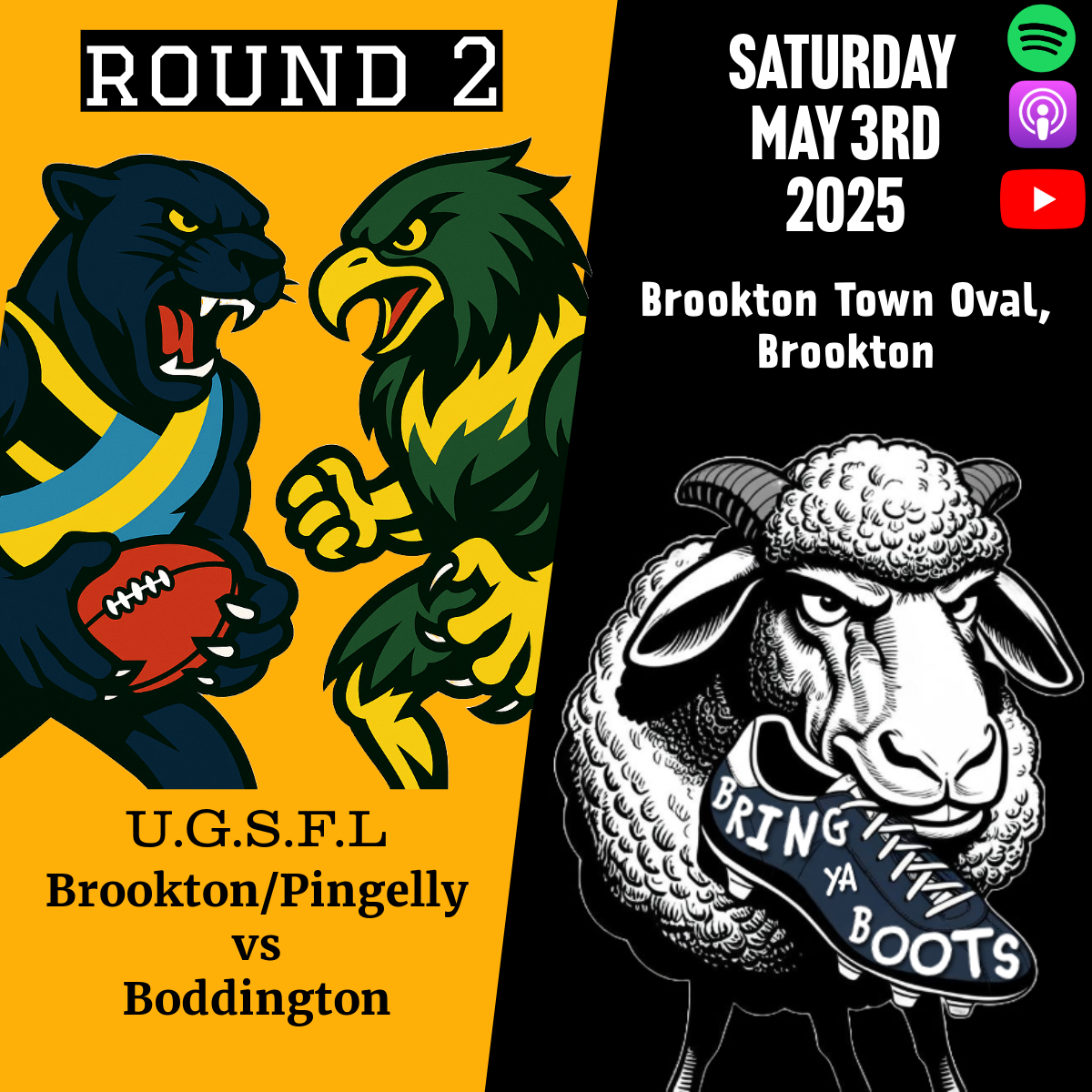 Round 2: UGSFL – Brookton/Pingelly Vs Boddington