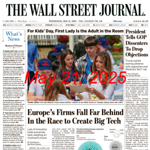 Wall Street Journal Review (May 21, 2025)