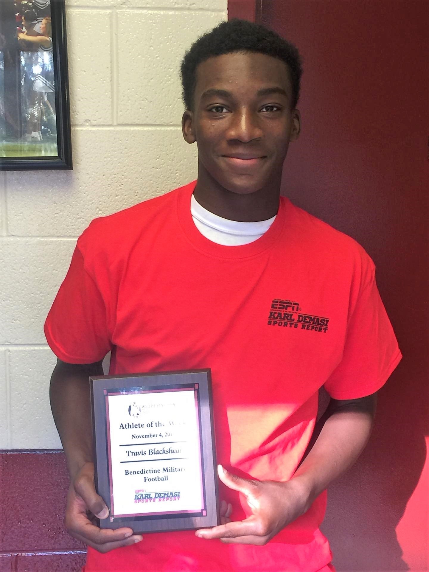 Wetherington Chiropractic Clinic Athlete of the Week for 11.04.2017 Travis Blackshear Benedictine Military School 