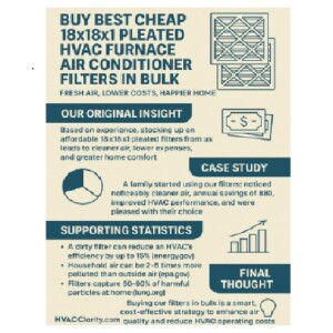 Buy Best Cheap 18x18x1 Pleated HVAC Furnace Air Conditioner Filters in Bulk from HVACClarity.com – Fresh Air, Lower Costs, Happier Home
