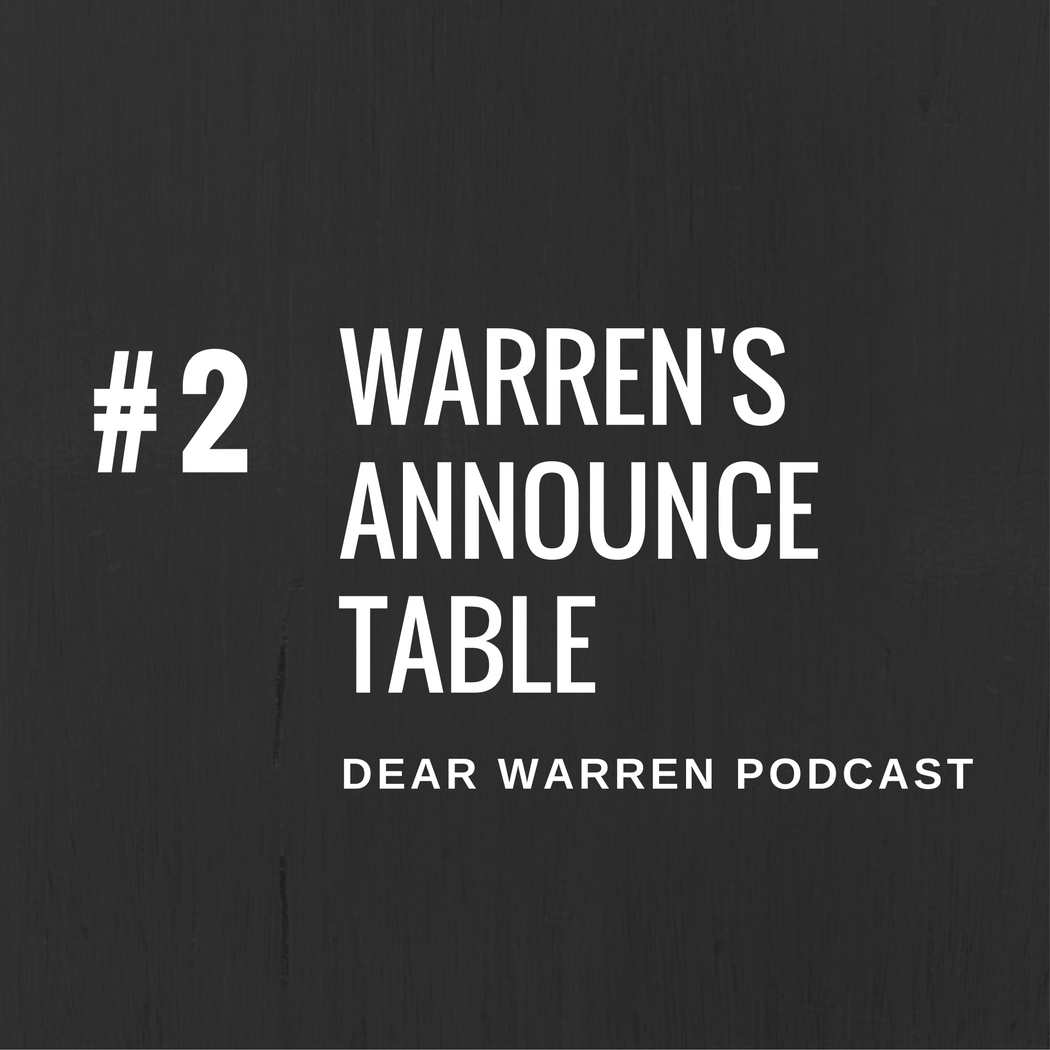 Warren's Announce Table #2 - November 1, 2017