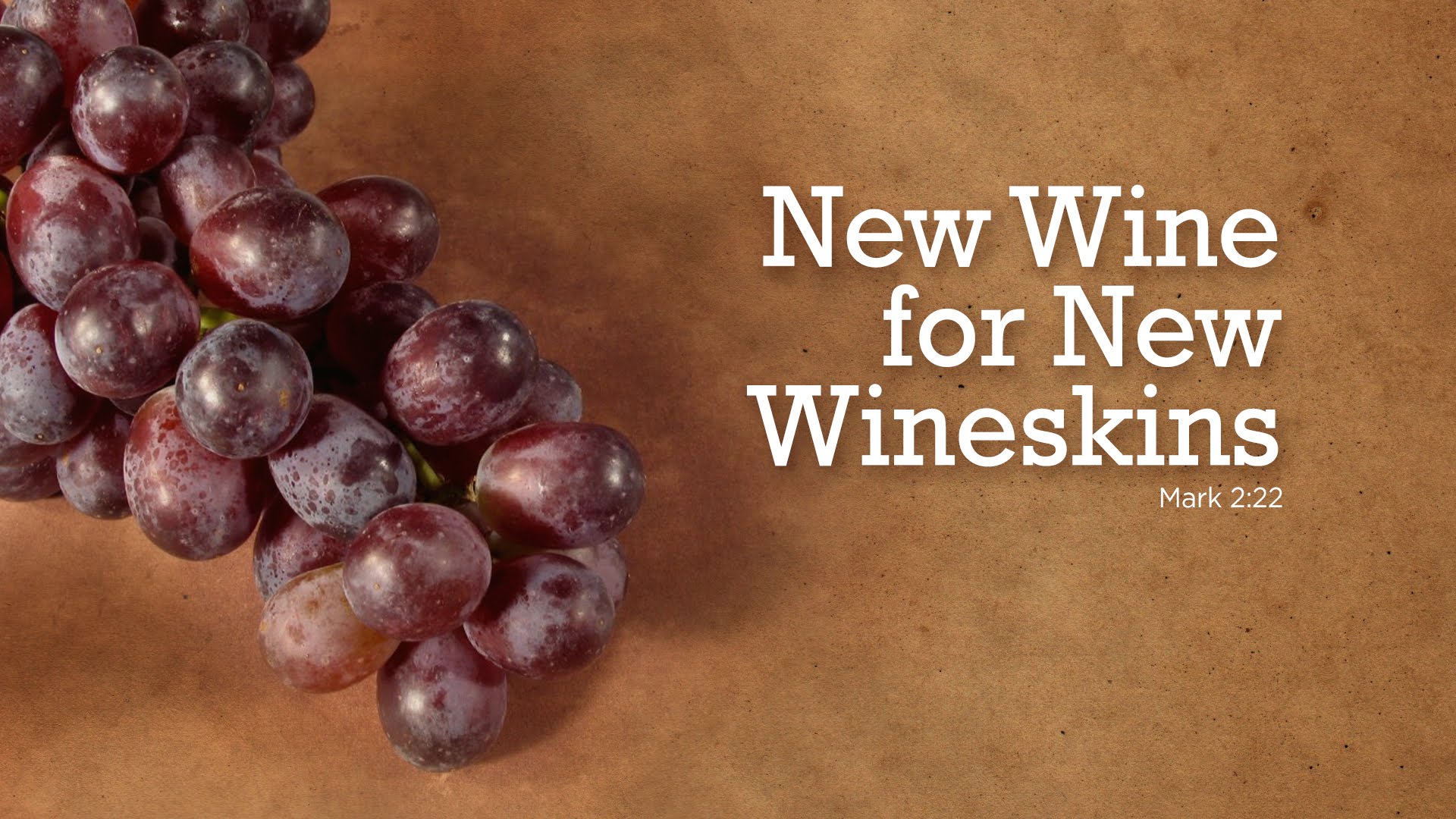 New Wine for New Wine Skins
