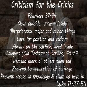 Criticism For The Critics