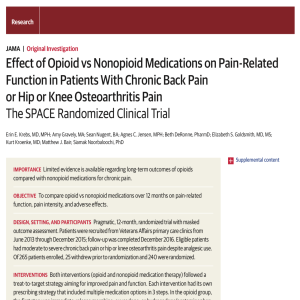 E27: Opioids vs. Non-opioids for OA Pain: The SPACE RCT