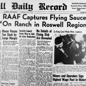 THE 1947 UFO CRASH AT ROSWELL, NEW MEXICO