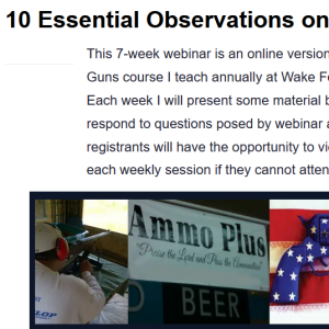 FREE 2A Course = Ten Essential Observations on Guns in America